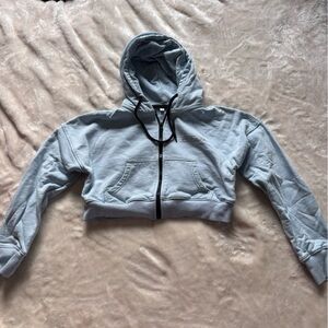 Women's Light Blue Cropped Hoodie